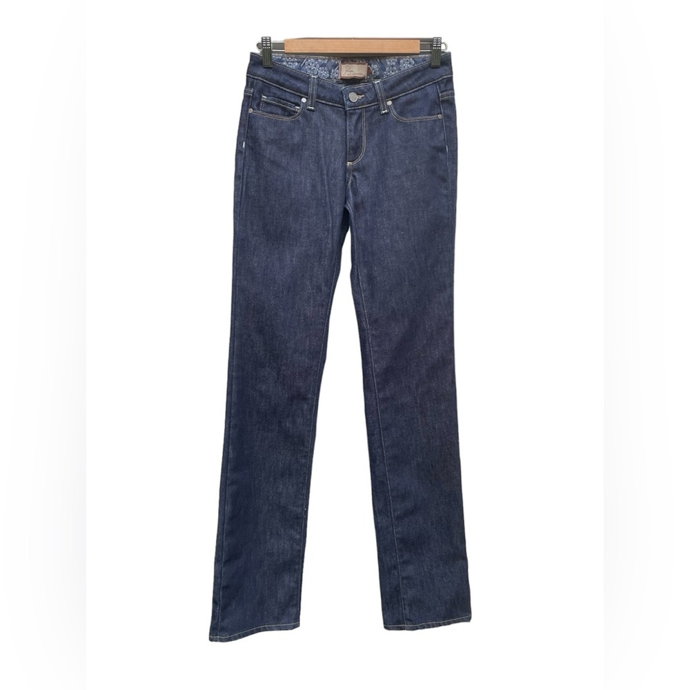 Paige Melrose Jeans Straight Leg Low Rise Dark Wash Size 27 EUC Y2K